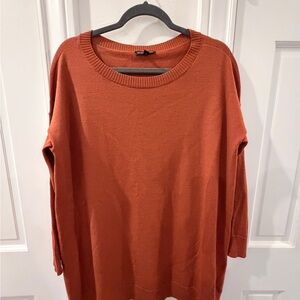 Eileen Fisher Rust Crewneck Sweater Linen SZ SP 3/4 sleeve